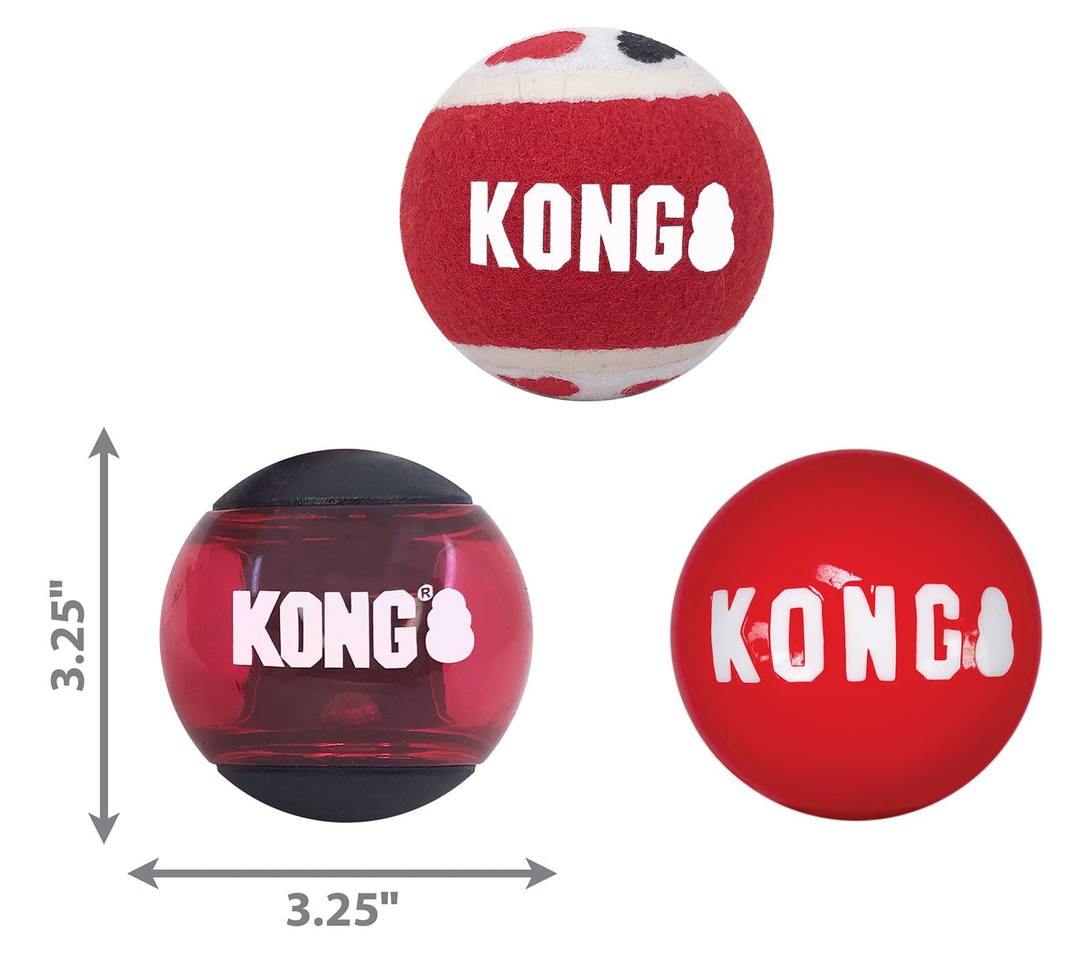 Image of KONG Signature Fetch Dog Toy Balls, Multi-Pack