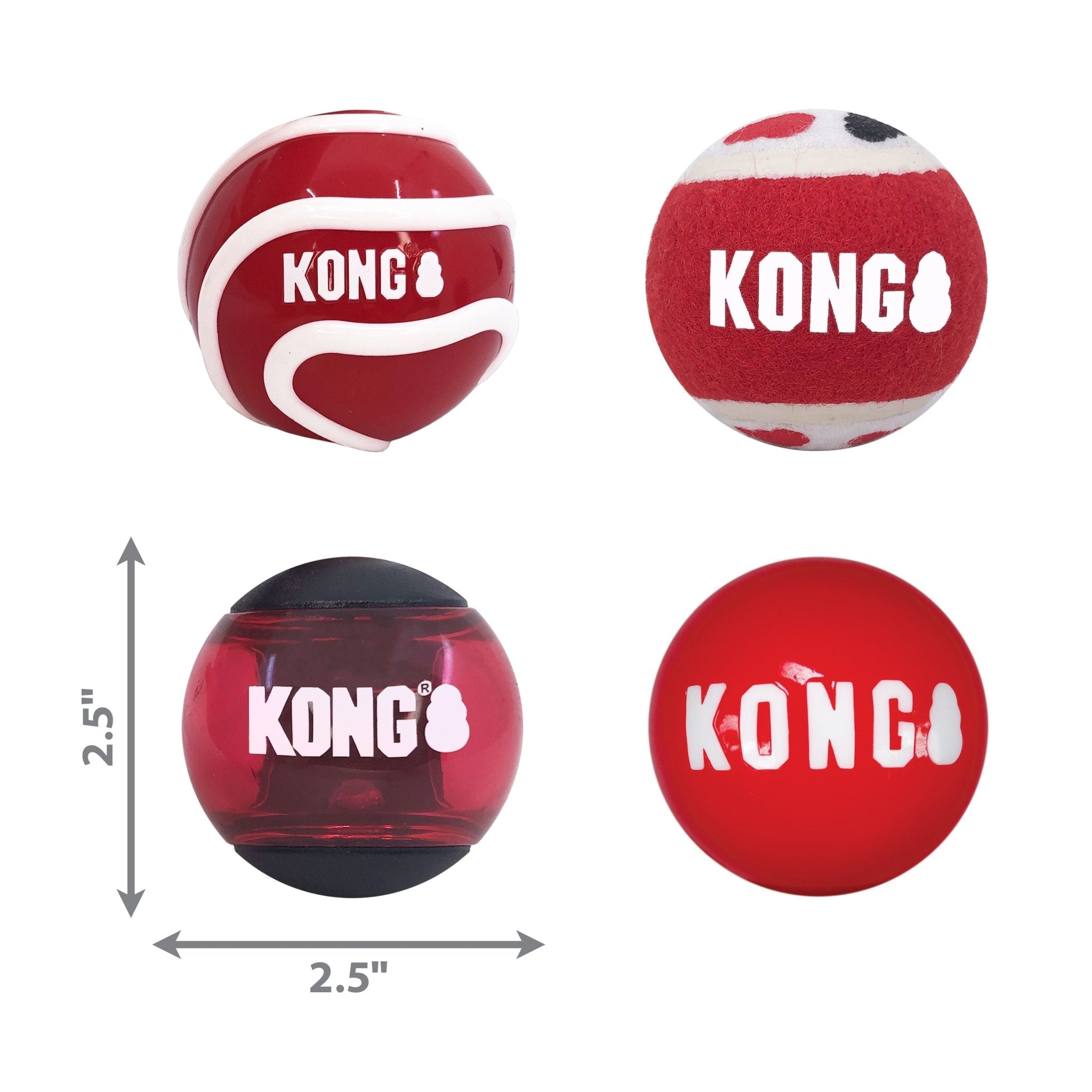 Image of KONG Signature Fetch Dog Toy Balls, Multi-Pack