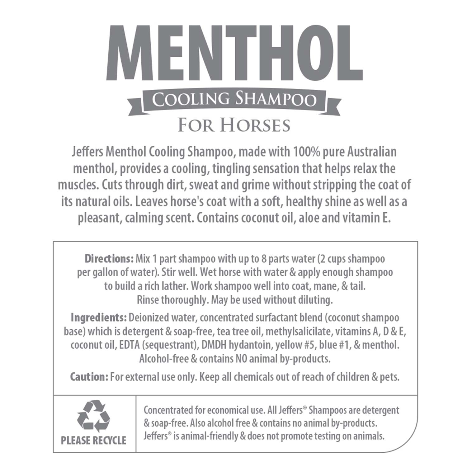 Image of Jeffers Equine Menthol Cooling Shampoo for Horses