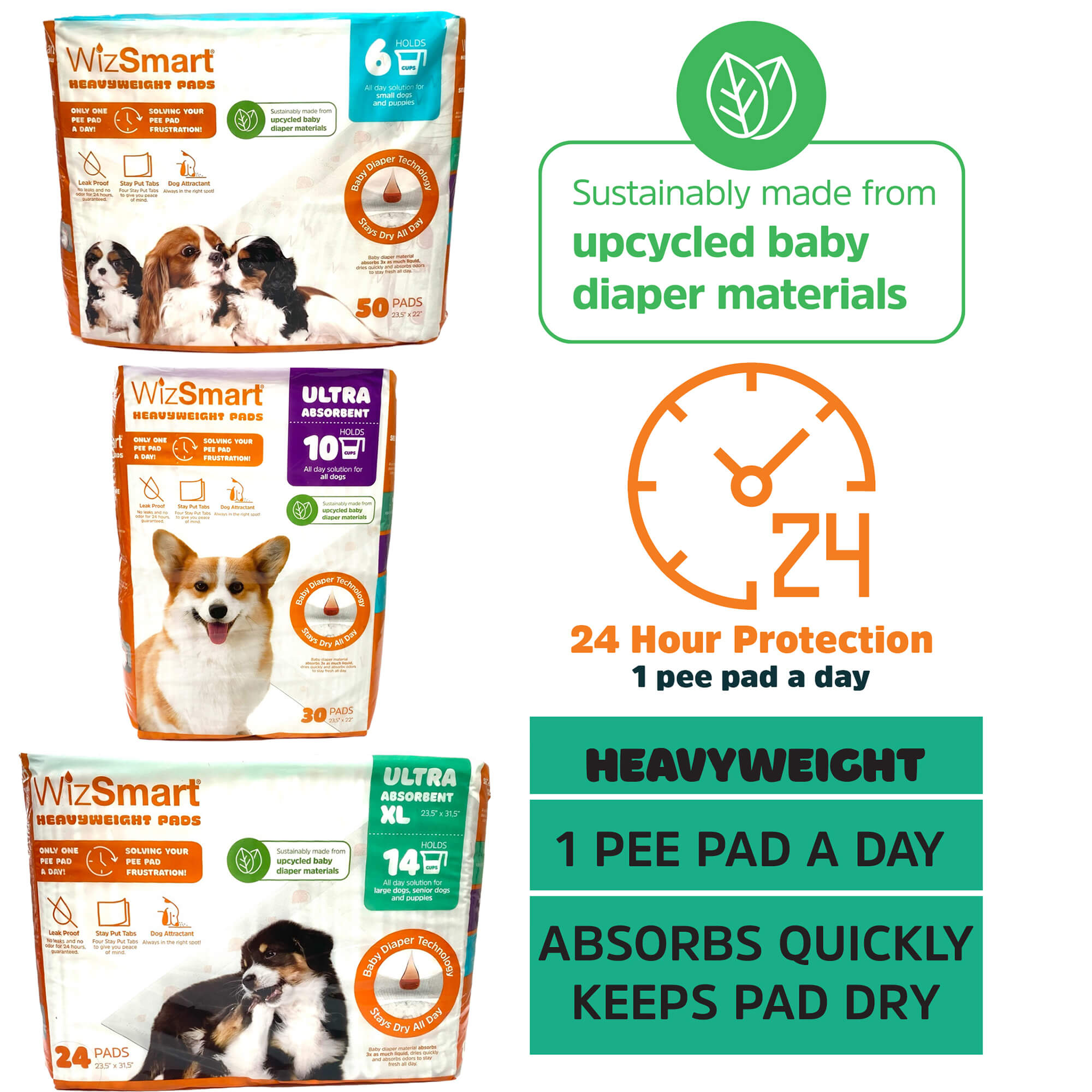 Image of WizSmart Heavyweight Pads for Small Dogs & Puppies